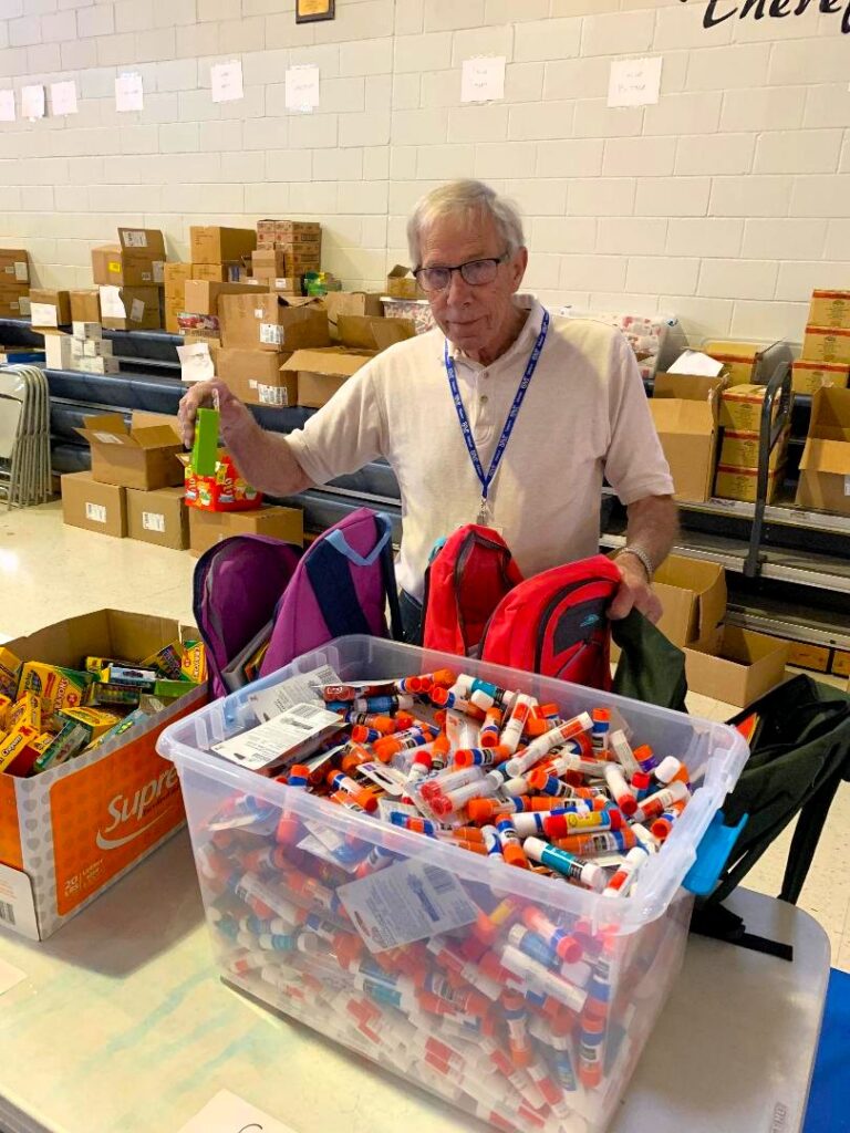 Back pack volunteer in action COPY