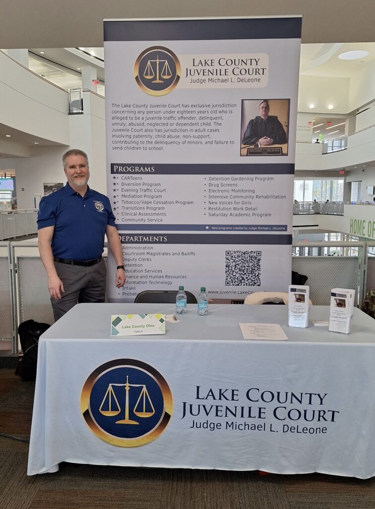 Detention Director Tim Brown is at Cleveland State University for the Spring Career Fair