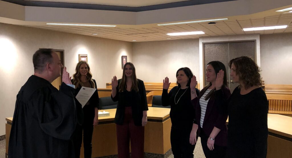 Judge DeLeone administers Oaths of Office for the Juvenile Court Bailiffs.