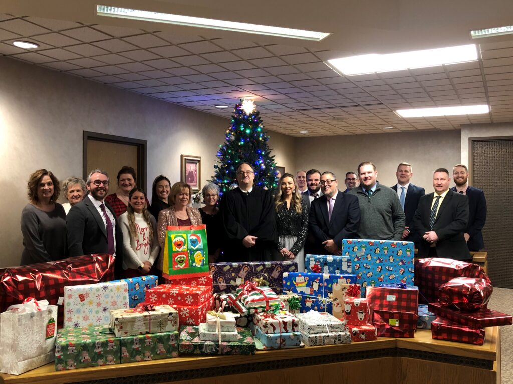 Lake County Juvenile Court staff presenting Adopt-A-Family Holiday Wishlist