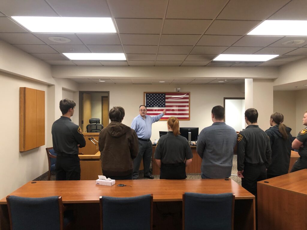 Judge DeLeone speaking to the Lake County Sheriff’s Explorer Program