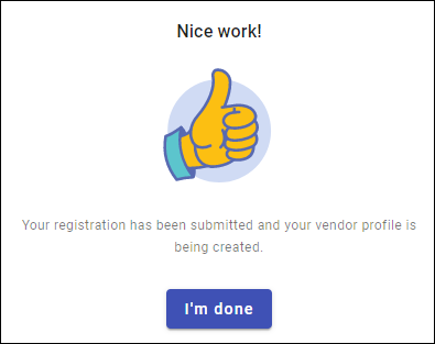 Registration confirmation