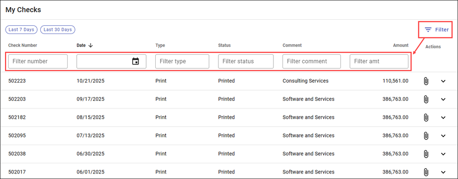 Check filters