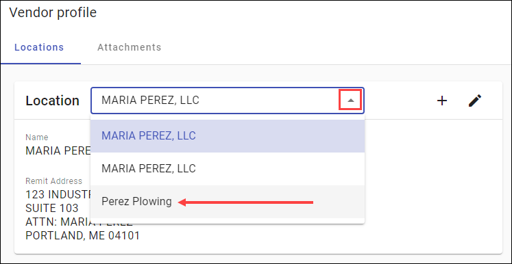 Location selector