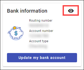 Show/hide bank account