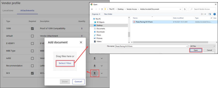 Add Document dialog